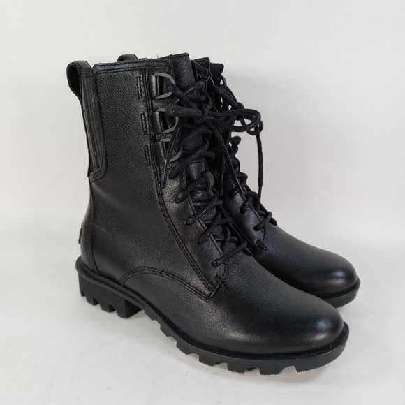 sorel phoenix waterproof leather combat boots